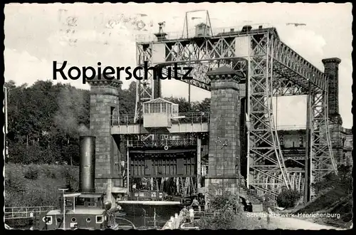 ÄLTERE POSTKARTE SCHIFFSHEBEWERK HENRICHENBURG BEI DORTMUND vrachtschip ship's lift Ship Ascenseur à bateau hoist cpa AK