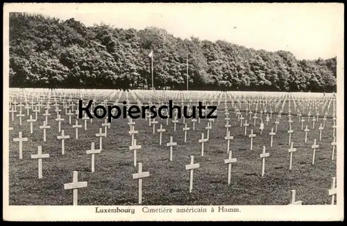 ALTE POSTKARTE LUXEMBOURG CIMETIÈRE AMÉRICAIN À HAMM Soldaten-Friedhof cemetery jewish grave jew Luxemburg cpa postcard