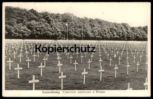 ALTE POSTKARTE LUXEMBOURG CIMETIÈRE AMÉRICAIN À HAMM Soldaten-Friedhof cemetery jewish grave jew Luxemburg cpa postcard