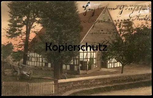 ALTE POSTKARTE WESTFÄLISCHES BAUERNHAUS Stempel Osnabrück 1910 Haus traditional house farm Bauernhof Ansichtskarte cpa