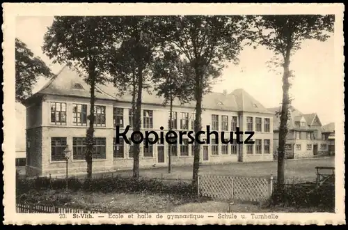 ALTE POSTKARTE ST. VITH ECOLE ET HALLE DE GYMNASTIQUE SCHULE & TURNHALLE Ansichtskarte AK postcard cpa St-Vith