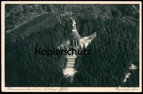 ALTE POSTKARTE FLIEGERAUFNAHME HERMANNSDENKMAL IM TEUTOBURGER WALDE BEI DETMOLD Luftaufnahme postcard cpa Ansichtskarte