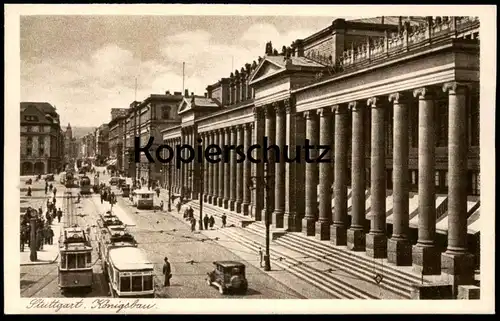 ALTE POSTKARTE STUTTGART KÖNIGSBAU VERKEHR Strassenbahn Tram tramway Kupfertiefdruck cpa postcard AK Ansichtskarte