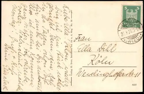 ALTE POSTKARTE NEUSTADT-WIED HOTEL FREMDEN-PENSION WIEDISCHER HOF BESITZER WILHELM BIEN Asbach