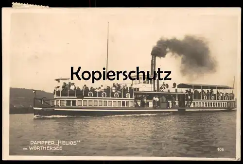 ALTE POSTKARTE WÖRTHERSEE DAMPFER HELIOS steam ship bateau à vapeur Woerthersee Kärnten Austria postcard Ansichtskarte