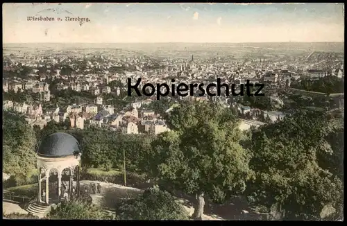 ALTE POSTKARTE WIESBADEN 1906 TOTALANSICHT VOM NEROBERG PANORAMA Ansichtskarte AK cpa postcard