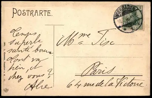 ALTE POSTKARTE WIESBADEN 1906 TOTALANSICHT VOM NEROBERG PANORAMA Ansichtskarte AK cpa postcard