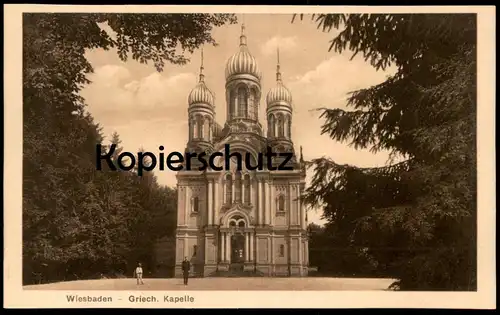ALTE POSTKARTE WIESBADEN GRIECHISCHE KAPELLE Kirche church AK Ansichtskarte cpa postcard