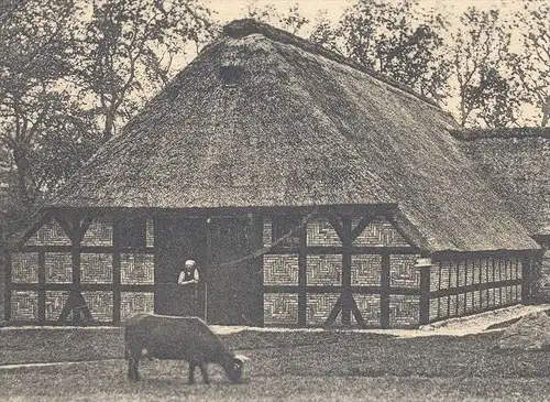 ALTE POSTKARTE HUSUM OSTENFELDER BAUERNHAUS Haus traditional house farm Bauernhof ferme Kuh cow vache cpa postcard