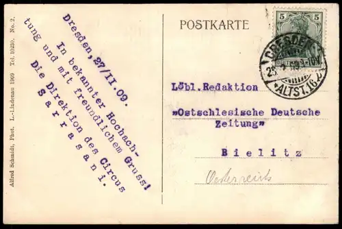 ALTE POSTKARTE ZIRKUS SARRASANI ABBAU BEI HOCHWASSER LEIPZIG Cirkus Circus cirque flood Flut cpa postcard Ansichtskarte