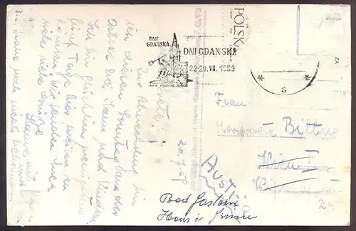 ALTE POSTKARTE SOPOT MOLO SPACEROWE 1959 Polska Polen Poland Pologne Zoppot Mole Kai Hafen cpa postcard AK Ansichtskarte