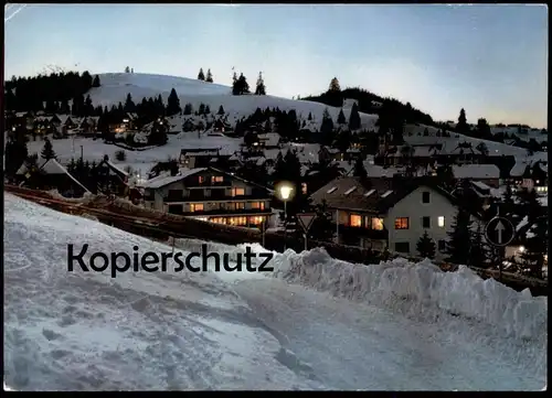 ÄLTERE POSTKARTE ALTGLASHÜTTEN AM FELDBERG ABEND WINTER SCHNEE SCHWARZWALD snow black forest Ansichtskarte cpa postcard