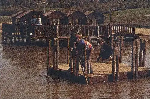 ÄLTERE POSTKARTE FREIZEITPARK ALSDORF Frosch frog grenouille Floß raft radeau theme leisure park cpa postcard AK