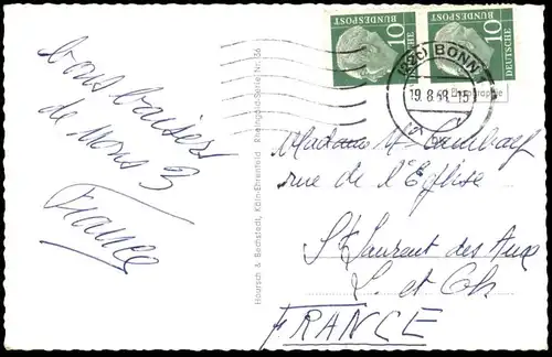 ÄLTERE POSTKARTE DER RHEIN VON KÖLN BIS KOBLENZ RHEINGOLD SERIE DRUCKFEHLER BEI VERLAGSORT: KÄLN ANSTATT KÖLN