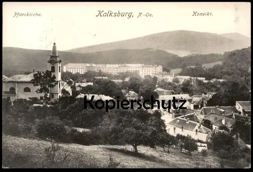 ALTE POSTKARTE KALKSBURG PFARRKIRCHE KONVIKT Stift Kirche church Liesing Wien Vienna Vienne postcard cpa Ansichtskarte