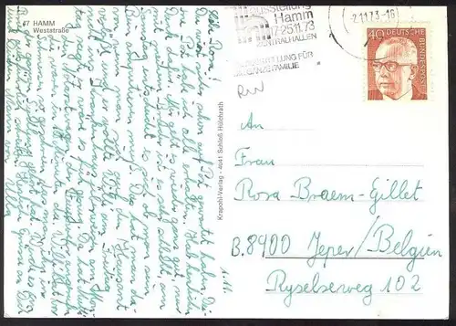 ÄLTERE POSTKARTE HAMM WESTSTRASSE AGFA FOTO PARFÜMERIE GERSTENBERG FLEUROP NÜRNBERGER VERSICHERUNGEN cpa postcard AK