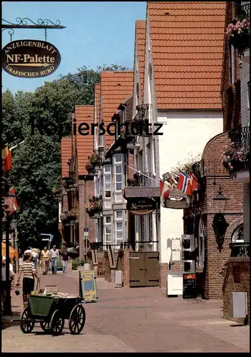POSTKARTE HUSUM NORDSEE SCHLOSSGANG ANZEIGENBLATT NF-PALETTE Handkarren handcart charrette à bras cpa postcard AK