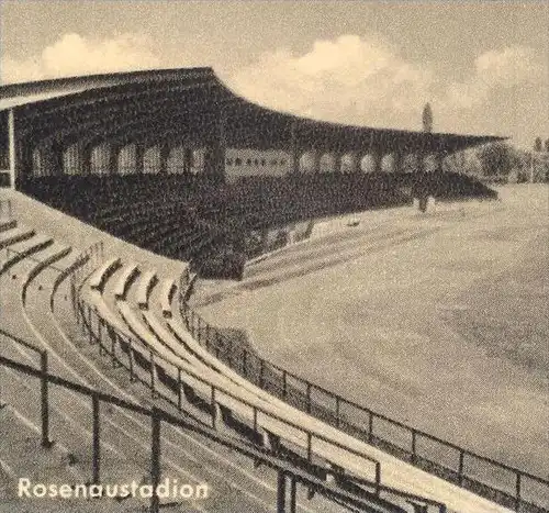 ÄLTERE POSTKARTE AUGSBURG ROSENAUSTADION PERLACHTURM THEATER FUGGEREI Stadion stadium stade stadio estadio Ansichtskarte