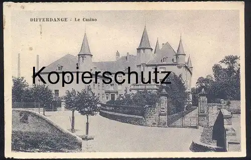 ALTE POSTKARTE DIFFERDANGE LE CASINO 1939 DIFFERDINGEN Luxemburg Luxembourg cpa postcard AK Ansichtskarte