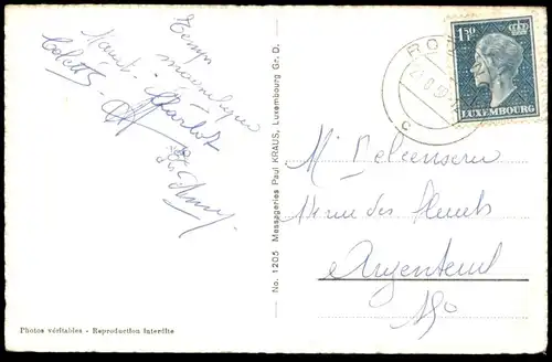 ÄLTERE POSTKARTE DIFFERDANGE VUE GÉNÉRALE ABORDS DE LA VILLE LE PARC HORLOGE DE FLEURS DIFFERDINGEN Luxemburg Luxembourg