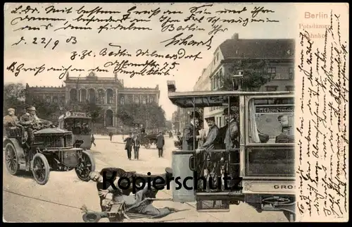 ALTE AK PHOTOMONTAGE BERLIN POTSDAMER BAHNHOF Fotomontage montage photo Surrealisme Tram tramway Strassenbahn Berlino