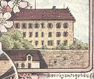 ALTE LITHO-POSTKARTE GRUSS AUS GEROLZHOFEN 1897 Rentamtsgebäude Bahnhof Marktplatz Bezirksamtsgebäude cpa postcard AK