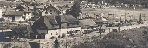 ALTE POSTKARTE EHRWALD TIROL MIT SONNENSPITZE 1932 BAHNHOF Waggon station gare railway railroad postcard Ansichtskarte