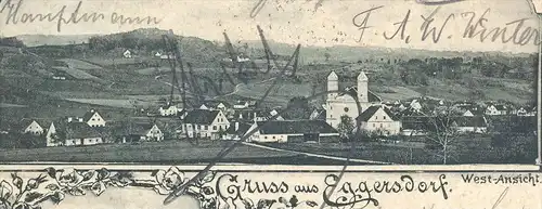 ALTE POSTKARTE GRUSS AUS EGGERSDORF ROSENHOF WEST-ANSICHT bei Graz postcard cpa AK Ansichtskarte