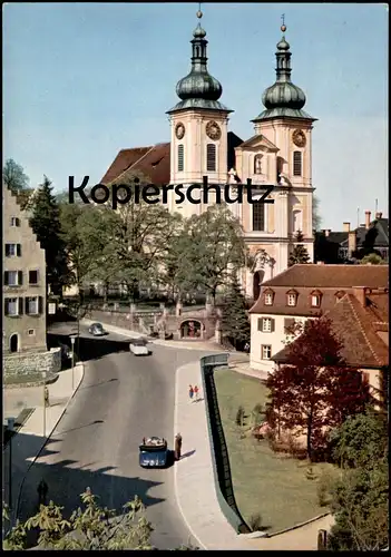 ÄLTERE POSTKARTE DONAUESCHINGEN BEI DER STADTKIRCHE VOLKSWAGEN VW KÄFER CABRIO Auto Autos car cars cpa AK