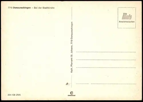 ÄLTERE POSTKARTE DONAUESCHINGEN BEI DER STADTKIRCHE VOLKSWAGEN VW KÄFER CABRIO Auto Autos car cars cpa AK