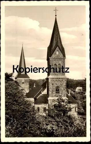 ÄLTERE POSTKARTE LUFTKURORT SCHLEDEHAUSEN KATHOLISCHE & EVANGELISCHE KIRCHE BISSENDORF church postcard AK Ansichtskarte