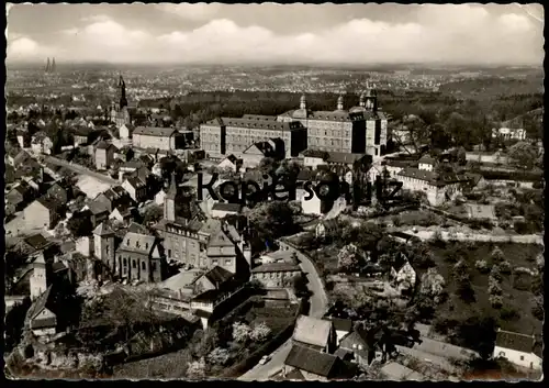 ÄLTERE POSTKARTE SCHLOSSSTADT BENSBERG LUFTBILD Fliegeraufnahme Bergisch Gladbach Ansichtskarte postcard cpa AK
