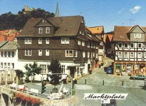 ÄLTERE POSTKARTE BIEDENKOPF LAHN WAPPEN & GESCHICHTE CHRONIK Chronikkarte chronique chronicle storycard cpa postcard AK