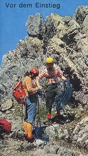 POSTKARTE GRÜSSE VON DER KAMPENWAND BEI ASCHAU BERGSTEIGER NORDWAND GIPFELKREUZ mountain climber alpiniste montagne