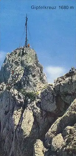 POSTKARTE GRÜSSE VON DER KAMPENWAND BEI ASCHAU BERGSTEIGER NORDWAND GIPFELKREUZ mountain climber alpiniste montagne