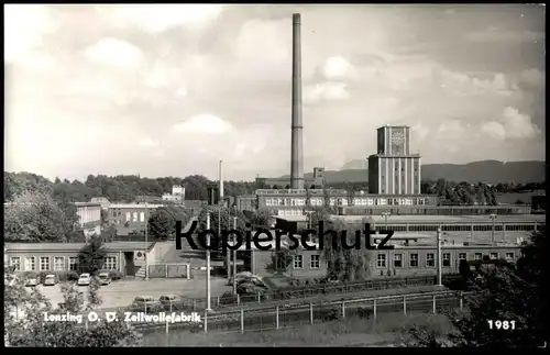 ALTE POSTKARTE LENZING OBERÖSTERREICH ZELLWOLLEFABRIK Fabrik fabrique factory Eisenbahn railroad VW Käfer Austria cpa AK