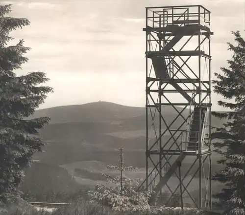 ÄLTERE POSTKARTE HAHNENKLEE HARZ BLICK VON DER SCHALKE ZUM BROCKEN Turm tower tour Goslar AK Ansichtskarte cpa postcard