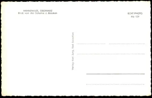 ÄLTERE POSTKARTE HAHNENKLEE HARZ BLICK VON DER SCHALKE ZUM BROCKEN Turm tower tour Goslar AK Ansichtskarte cpa postcard
