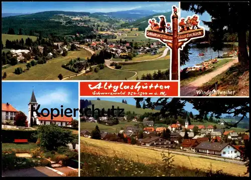 POSTKARTE ALTGLASHÜTTEN WINDGFÄLLWEIHER SCHWARZWALD Wegweiser Lenzkirch St. Blasien black forest Ansichtskarte cpa AK