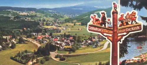 POSTKARTE ALTGLASHÜTTEN WINDGFÄLLWEIHER SCHWARZWALD Wegweiser Lenzkirch St. Blasien black forest Ansichtskarte cpa AK