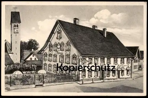 ALTE POSTKARTE ALTUSRIED OBERALLGÄU GASTHOF ZUM BÄREN INHABER GEORG & MARIA IMMLER Oberallgäu Ansichtskarte postcard cpa