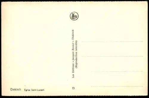 ALTE POSTKARTE DIEKIRCH ÉGLISE SAINT-LAURENT Kirche church Luxemburg Luxembourg cpa postcard Ansichtskarte AK