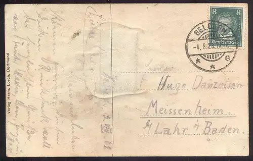ALTE POSTKARTE DETMOLD SYSTEMKARTE WANDERER 1928 ANSICHTSGRUSS LEPORELLO Rucksack carte à systeme postcard Ansichtskarte