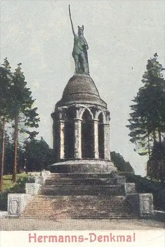 ALTE POSTKARTE LIPPE-DETMOLD EINE WUNDERSCHÖNE STADT TOTALANSICHT SCHLOSS HERMANNS-DENKMAL LIED chanson song postcard AK