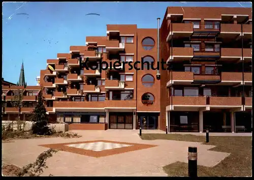 POSTKARTE EMSDETTEN ALTENWOHNHEIM ALTENHEIM Wohnheim Wohnstift Stift Pflegeheim Schachbrett Schach chess échecs cpa