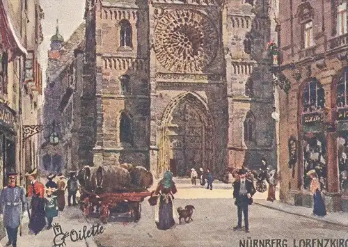 ALTE POSTKARTE OILETTE RAPHAEL TUCK POSTCARD DEUTSCHE STÄDTE SERIE 1 Nürnberg No.611B CHARLES F. FLOWER Tucks Oilette
