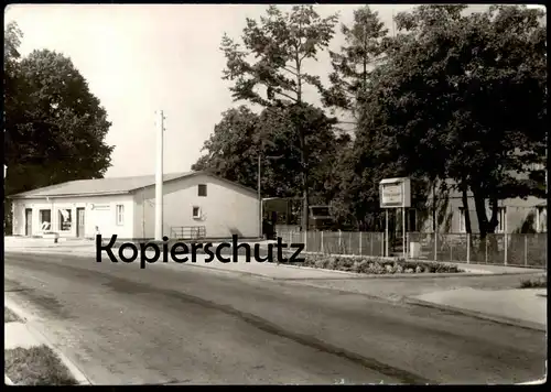 ÄLTERE POSTKARTE DAHMEN KREIS TETEROW KONSUM KAUFHALLE GASTSTÄTTE SILBERPAPPEL LKW IFA L60 oder W50 Pickup camion truck