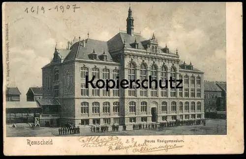 ALTE POSTKARTE REMSCHEID NEUES REALGYMNASIUM Gymnasium Schule school école cpa postcard AK Ansichtskarte