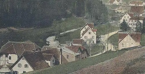 ALTE POSTKARTE GRUSS AUS OBERTAL GASTHOF UND PENSION ZUM GOLDENEN ADLER BES. ERNST FINKBEINER Baiersbronn Schwarzwald AK