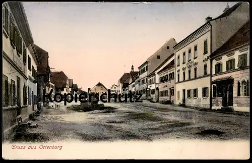 ALTE POSTKARTE GRUSS AUS ORTENBURG MARKT BRUNNEN APOTHEKE BÄCKER postcard cpa AK Ansichtskarte